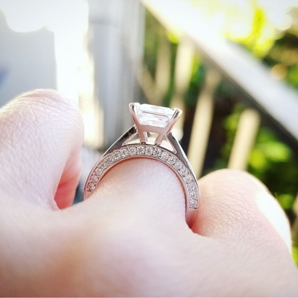 💎NEW💎 SOLID 925 SS SIMULATED DIAMOND RING - Picture 6 of 12
